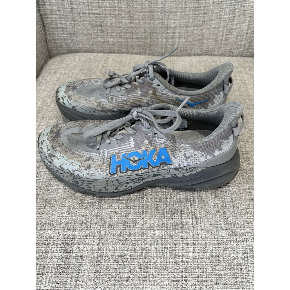 Hoka Speedgoat 6 Trail Running Shoes Gray/Blue Sz 6 MD 1156933 GCG
